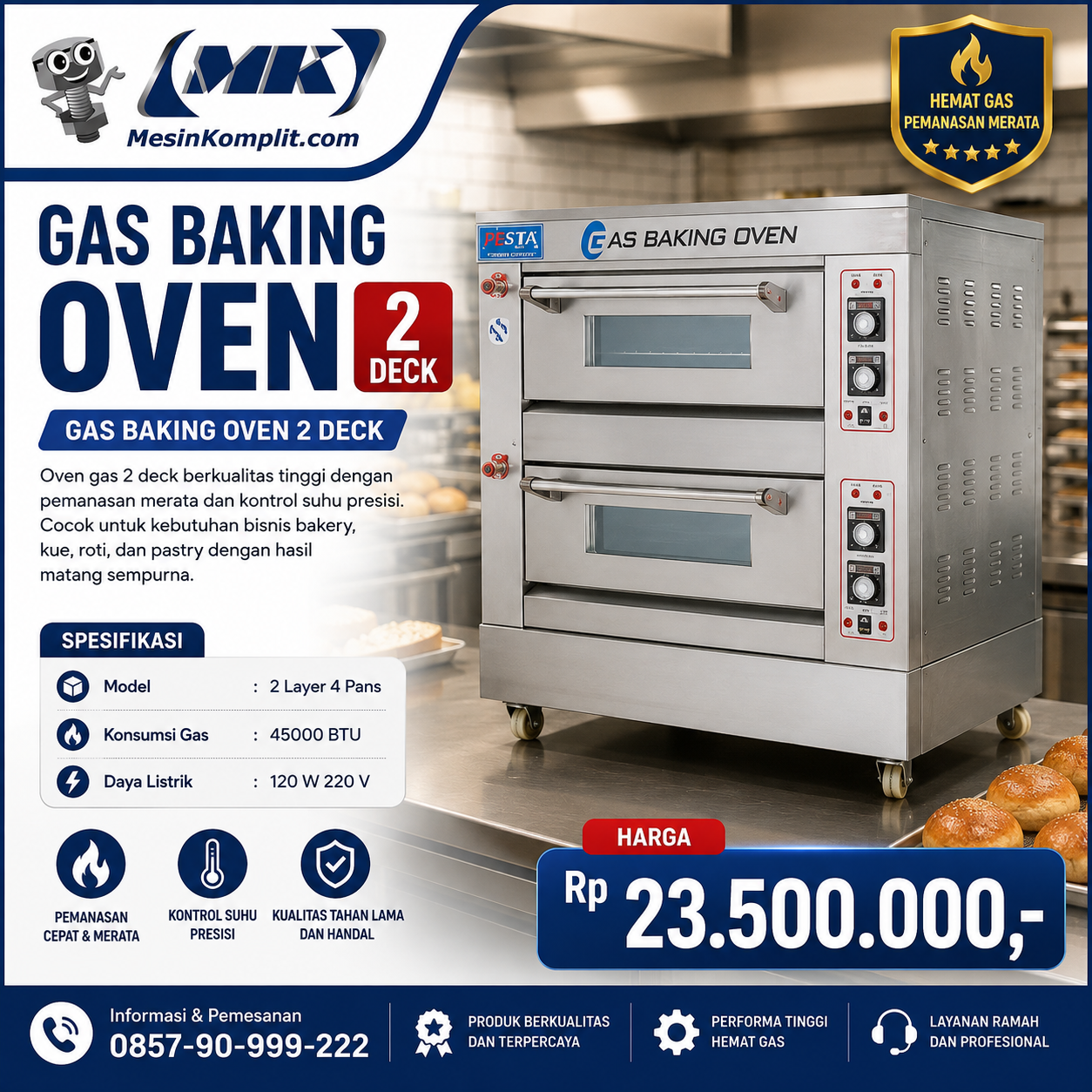 Oven Gas Otomatis 2 Deck ...